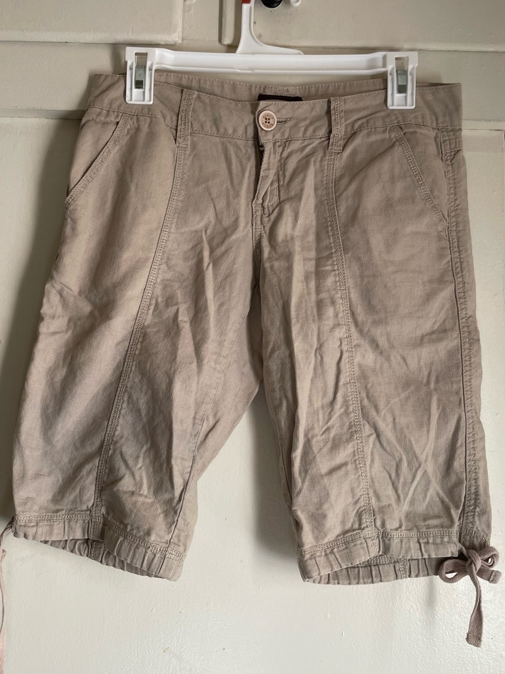 BeBop Tan Flat-Front Men’s Shorts with Drawstring Hem